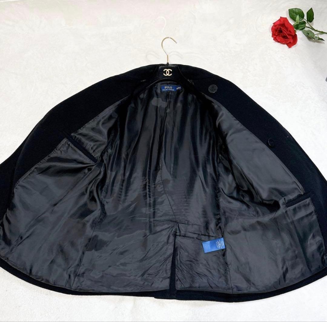 【たか】新品同等　ポロラルフローレン　ピーコート ウール　ブラック　L