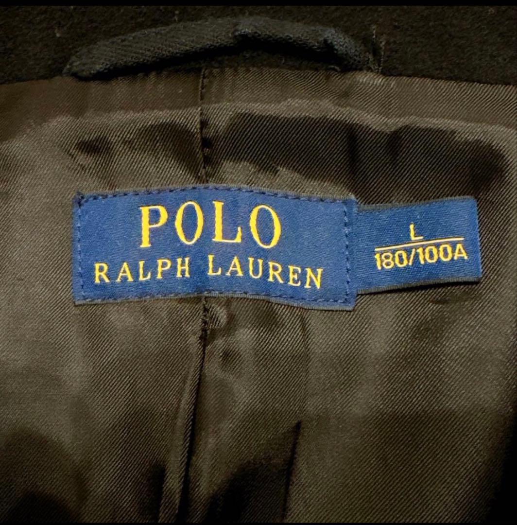 【たか】新品同等　ポロラルフローレン　ピーコート ウール　ブラック　L