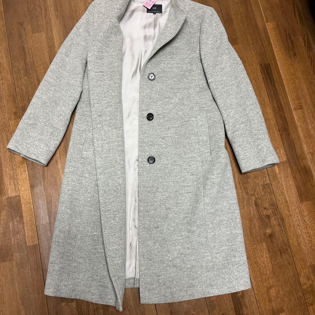 グレー ロングコート 23区　40