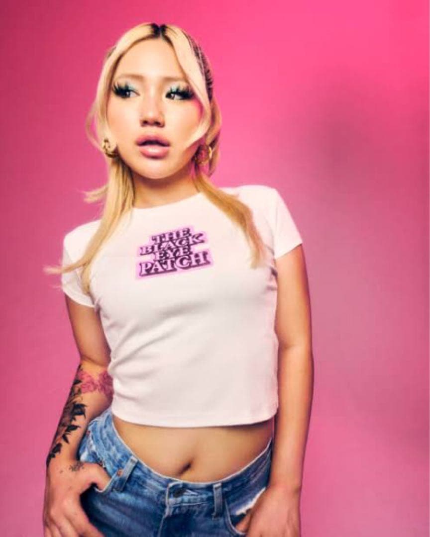 Black eye patch OG LABEL BABY TEE ブラック