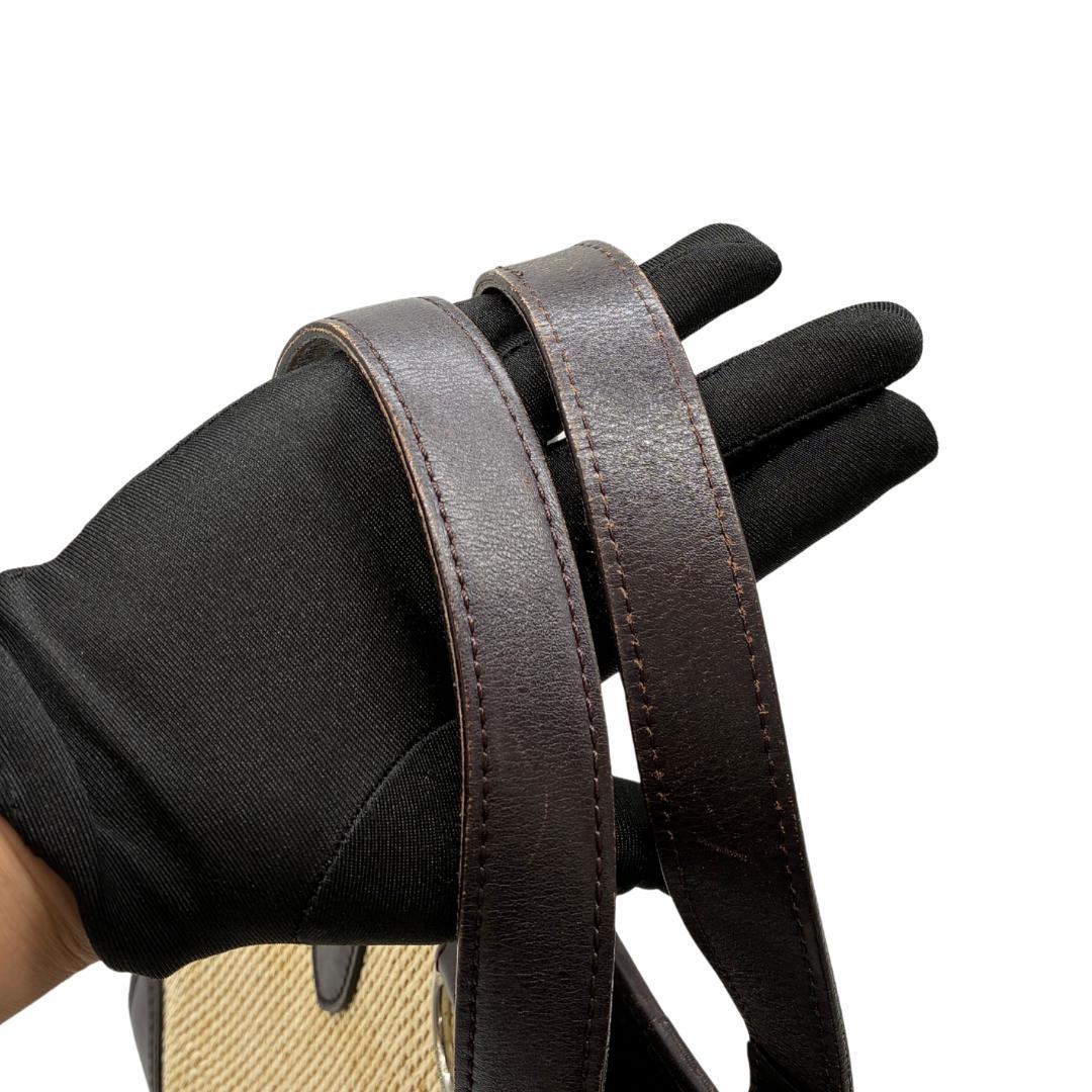 BURBERRY バーバリー レザーハンドル×ラフィア風 トートバッグ