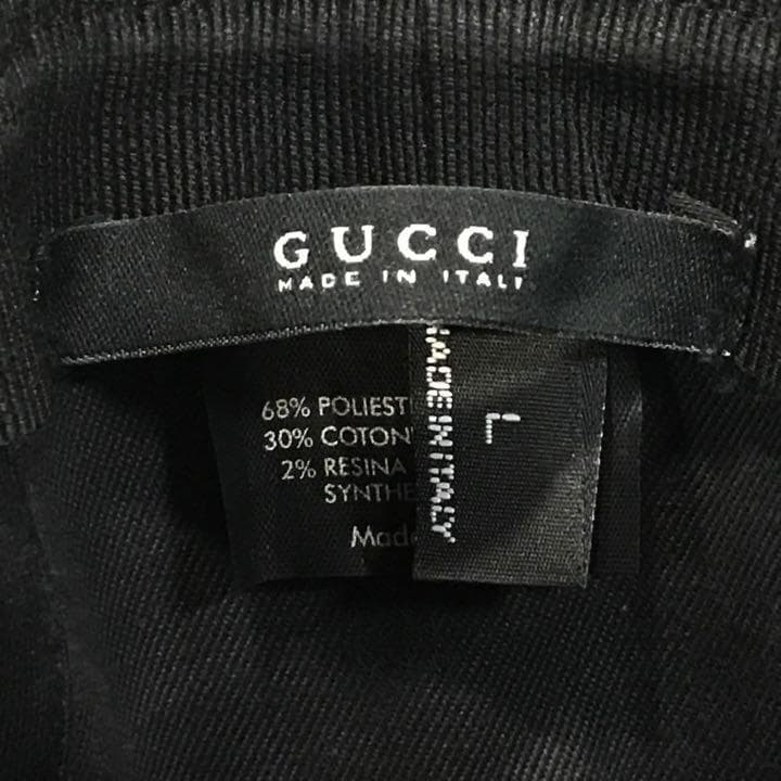 GUCCI グッチ GGキャンバス 黒 ゴールド金具 Lサイズ ハット 帽子