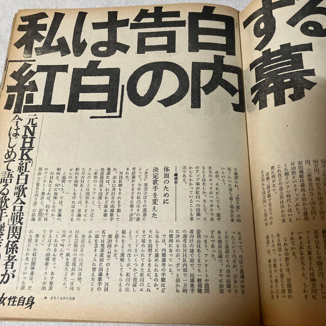 昭和レトロ　女性自身　￼西城秀樹　沢田研二　篠山紀信　水前寺清子　小沢栄太郎