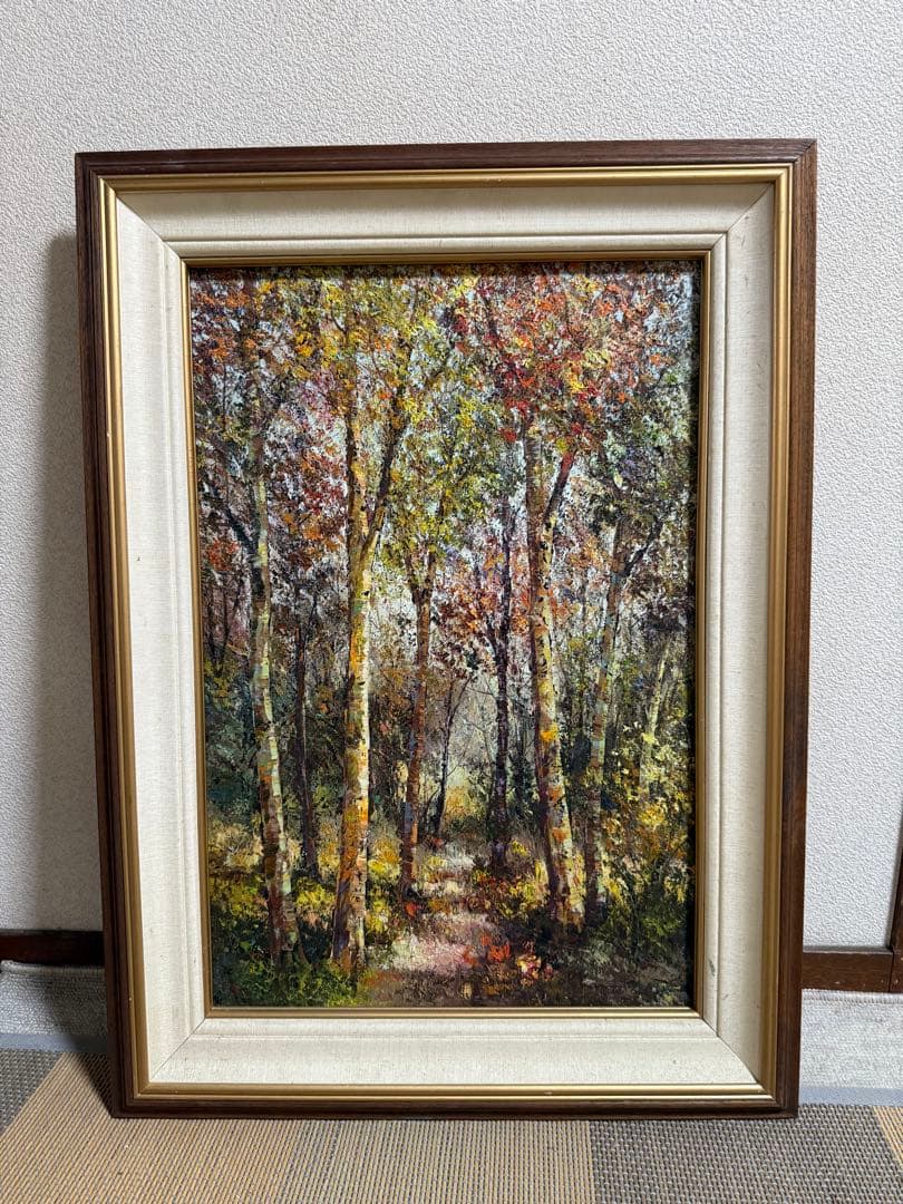 アート　【秋の白樺林】　送料込み0826