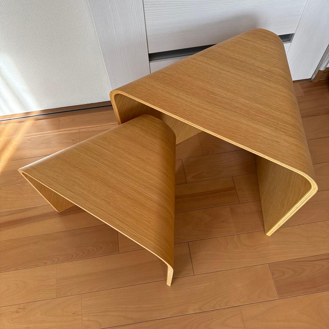 無印　重なるテーブルベンチ　オーク材