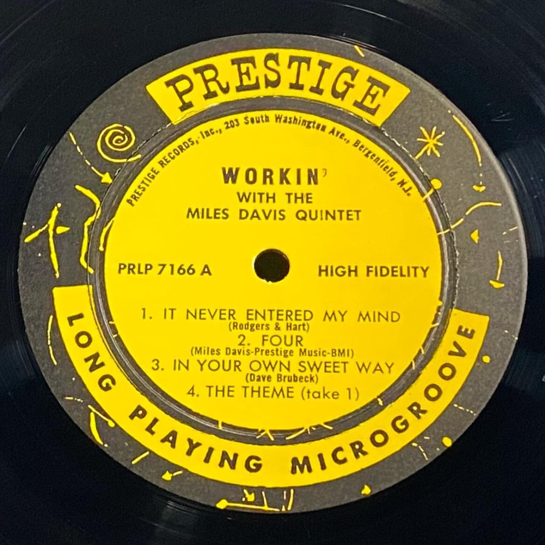 ★超絶レア【USオリジナル／MONO／深溝／NJラベル】 マイルス『ワーキン』