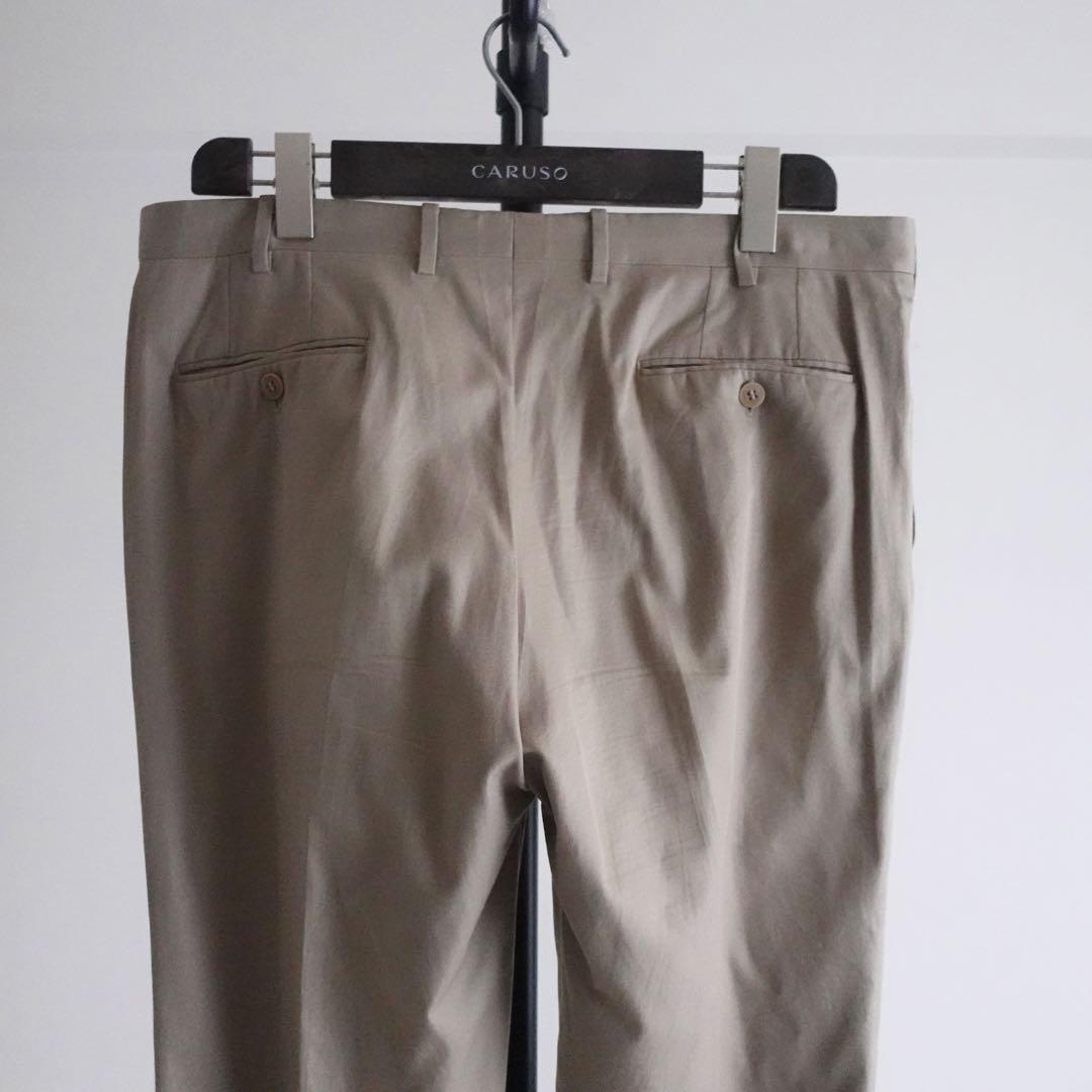 【イタリア製】Brioni コットンギャバジン　カーキ　トラウザーズ