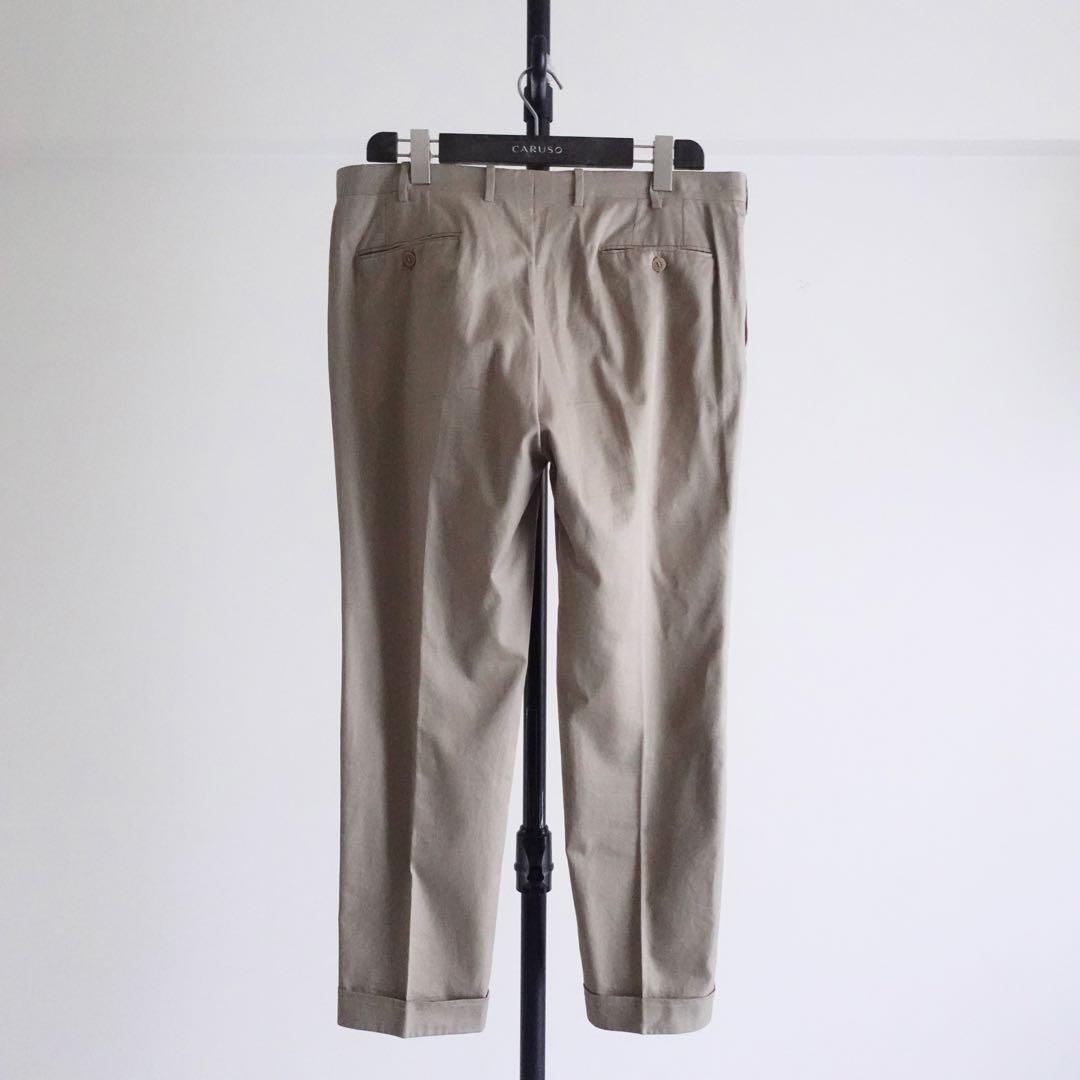 【イタリア製】Brioni コットンギャバジン　カーキ　トラウザーズ