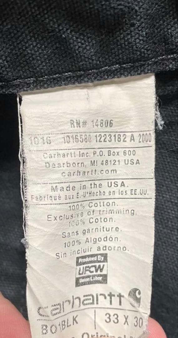 Carhartt ブラック カーゴパンツ　USA製　HELMETS