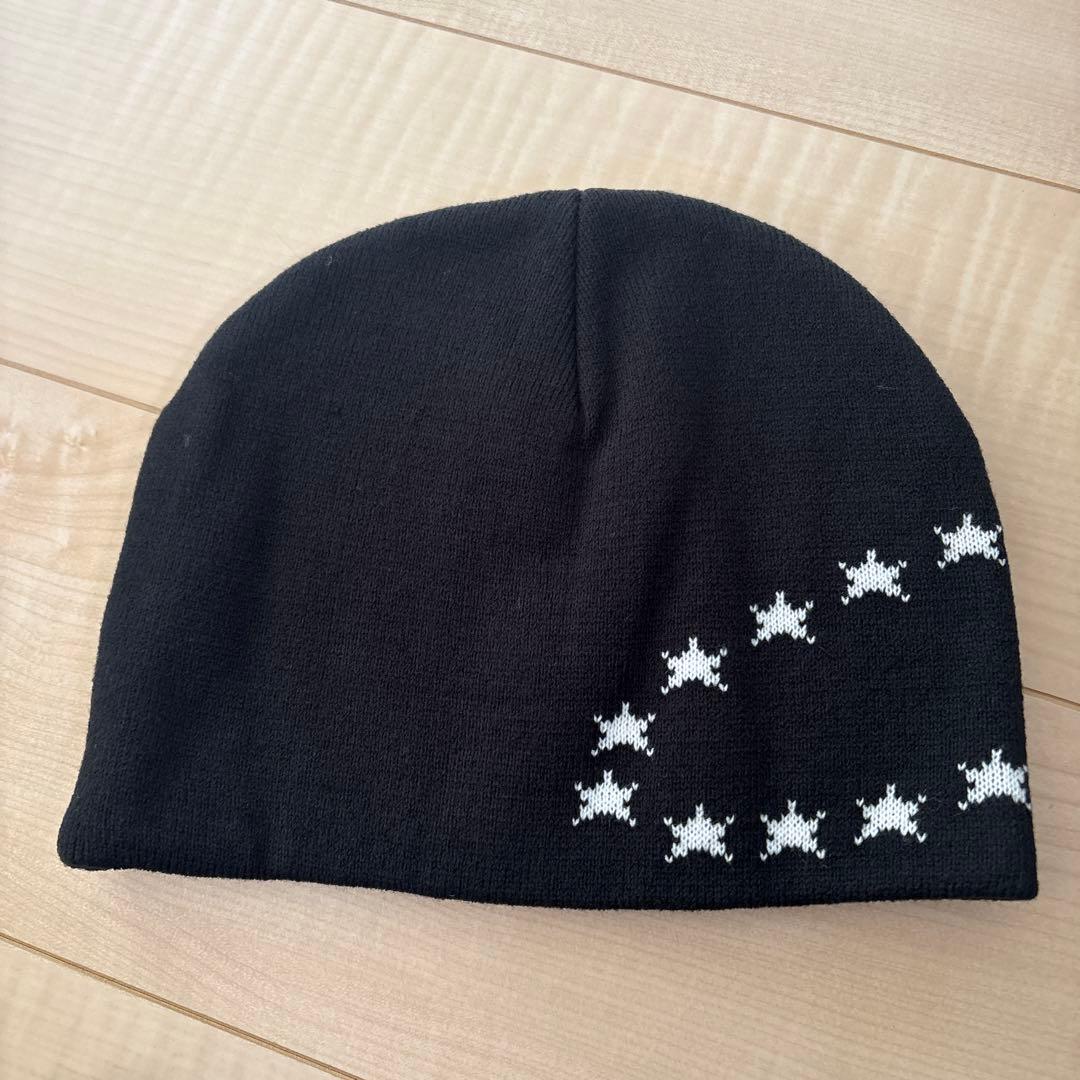 AFB ビーニー　ニット帽　 ブラック 星刺繍 ニット帽 Fサイズ