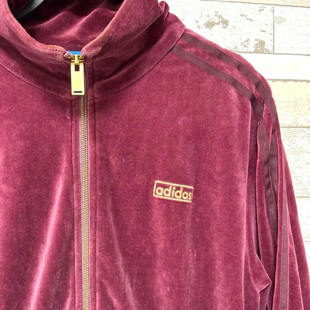 adidas ベッケンバウアー ベロア ジャージ トラックジャケット 古着 L