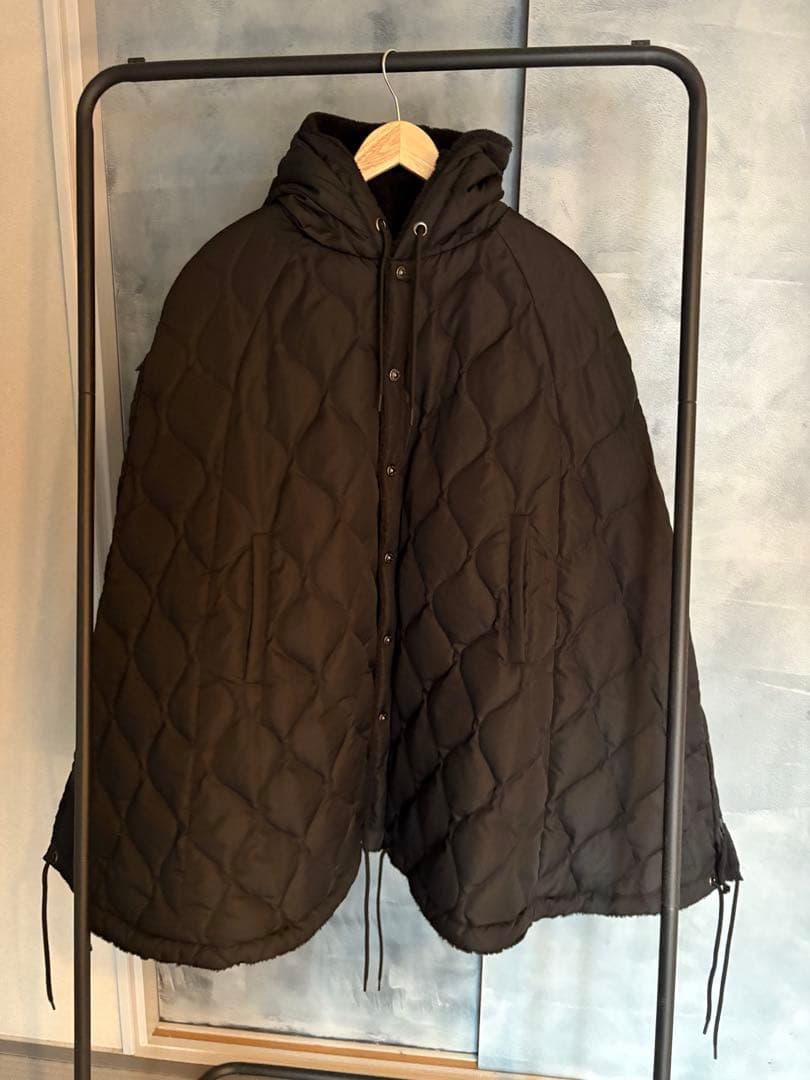 【美品】TAION ミリタリーダウンケープ　ブラック黒