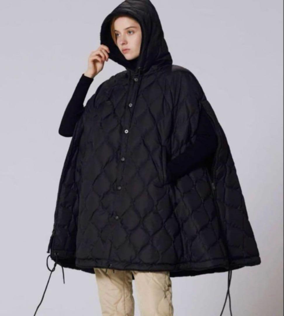 【美品】TAION ミリタリーダウンケープ　ブラック黒