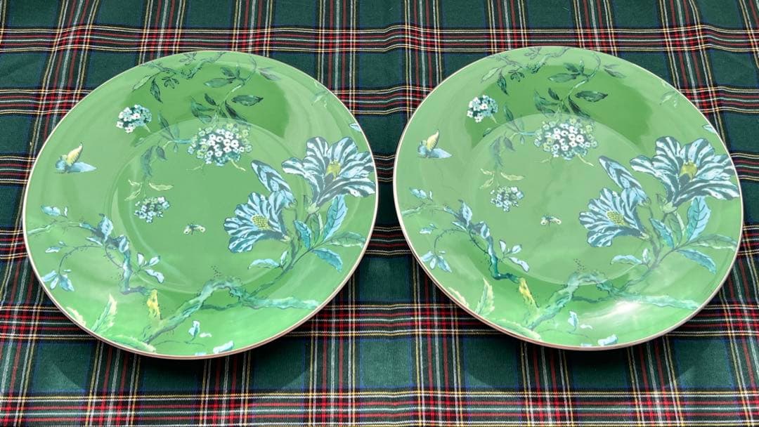  ジャスパーコンラン　シノワズリ　プレート2枚　グリーン