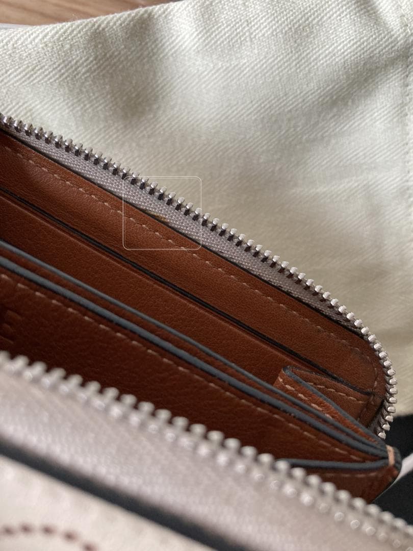 ꒰美品꒱ LOEWE／ロエベ／アナグラムコンパクトジップウォレット／ベージュ