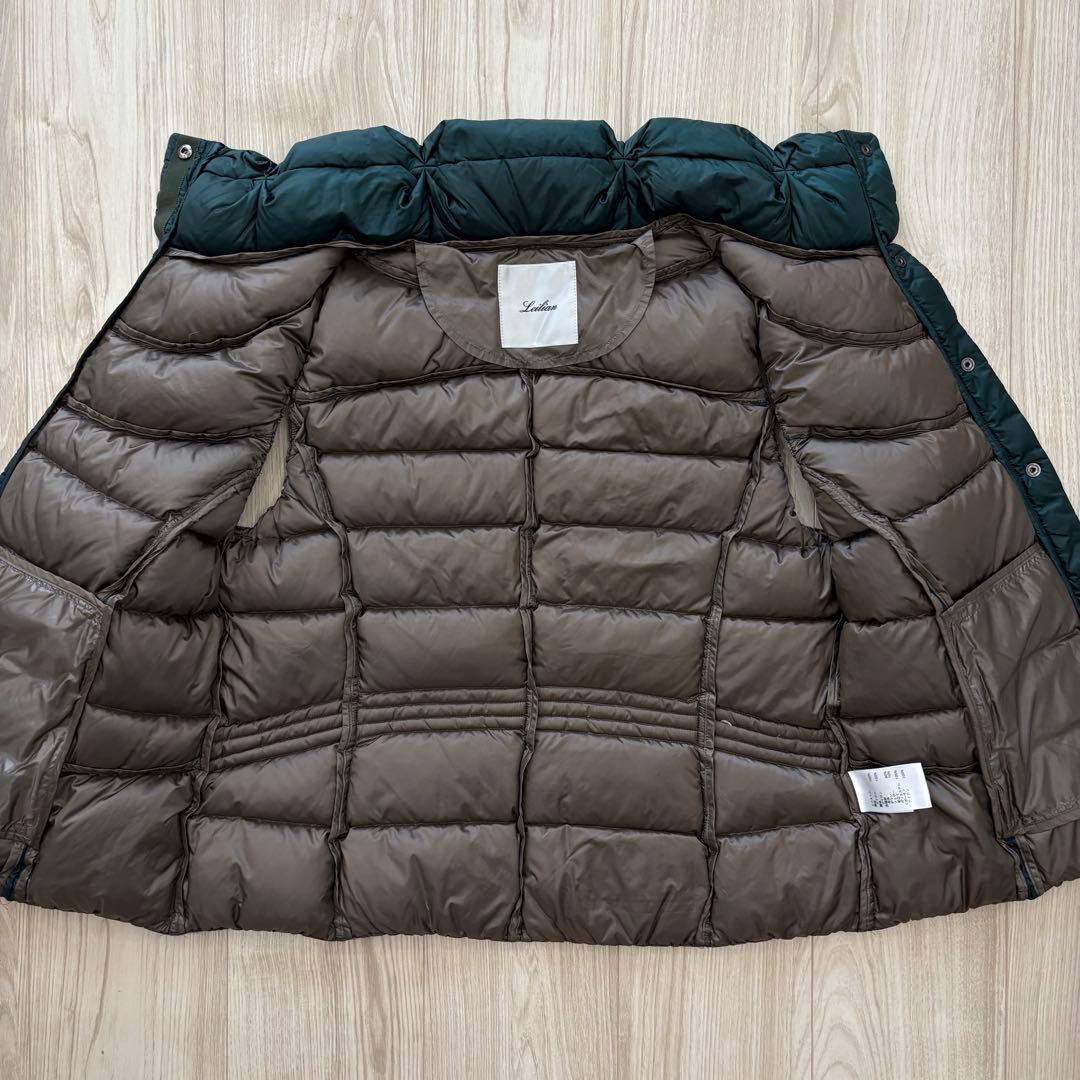 【極美品】Leilian 現行 ダウンベスト ダークグリーン 13+ XL 軽量