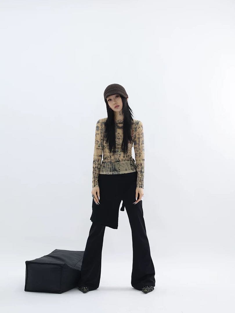 【Y2K】Fuzzykon 25SS NEOアジアンパワーネット セカンドスキン