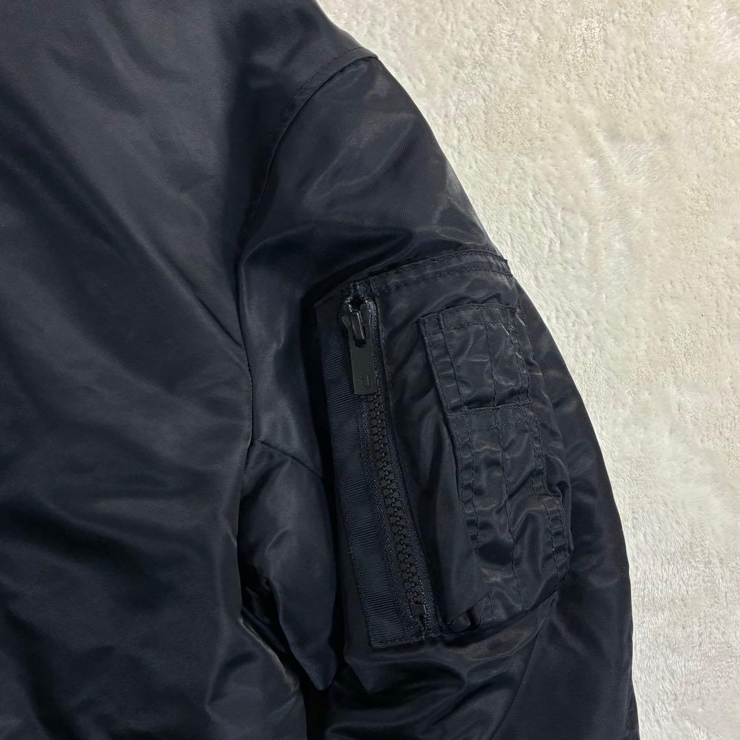 【美品】ユニクロ +J ハイブリッドダウンオーバーサイズMA-1ブルゾン 黒 L