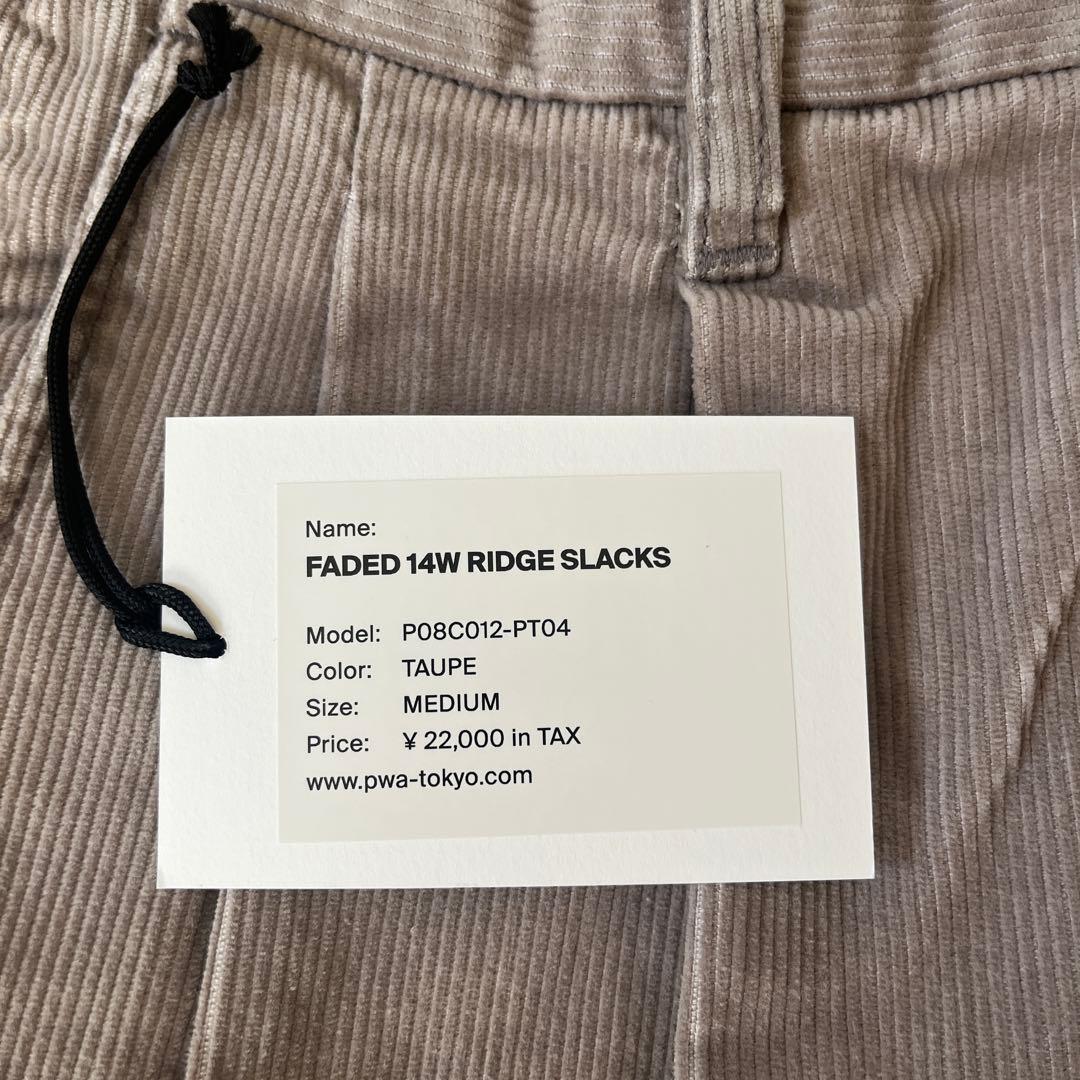 PWA FADED 14W RIDGE SLACKS TAUPE サイズM