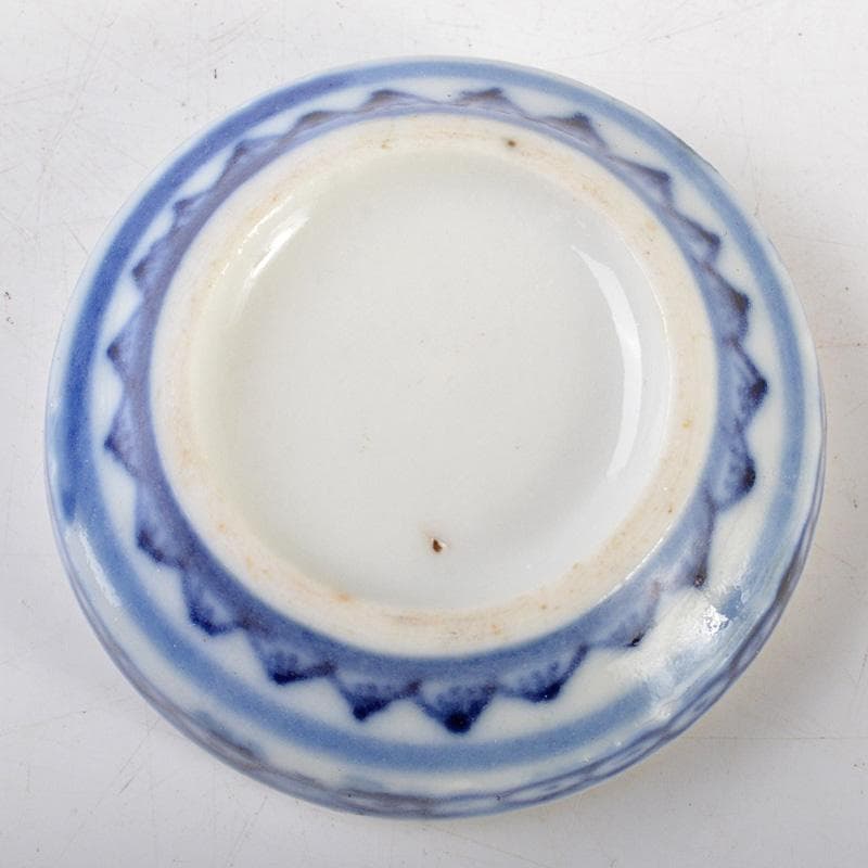 中国　新渡　染付　花文　小さな香合　N　6479