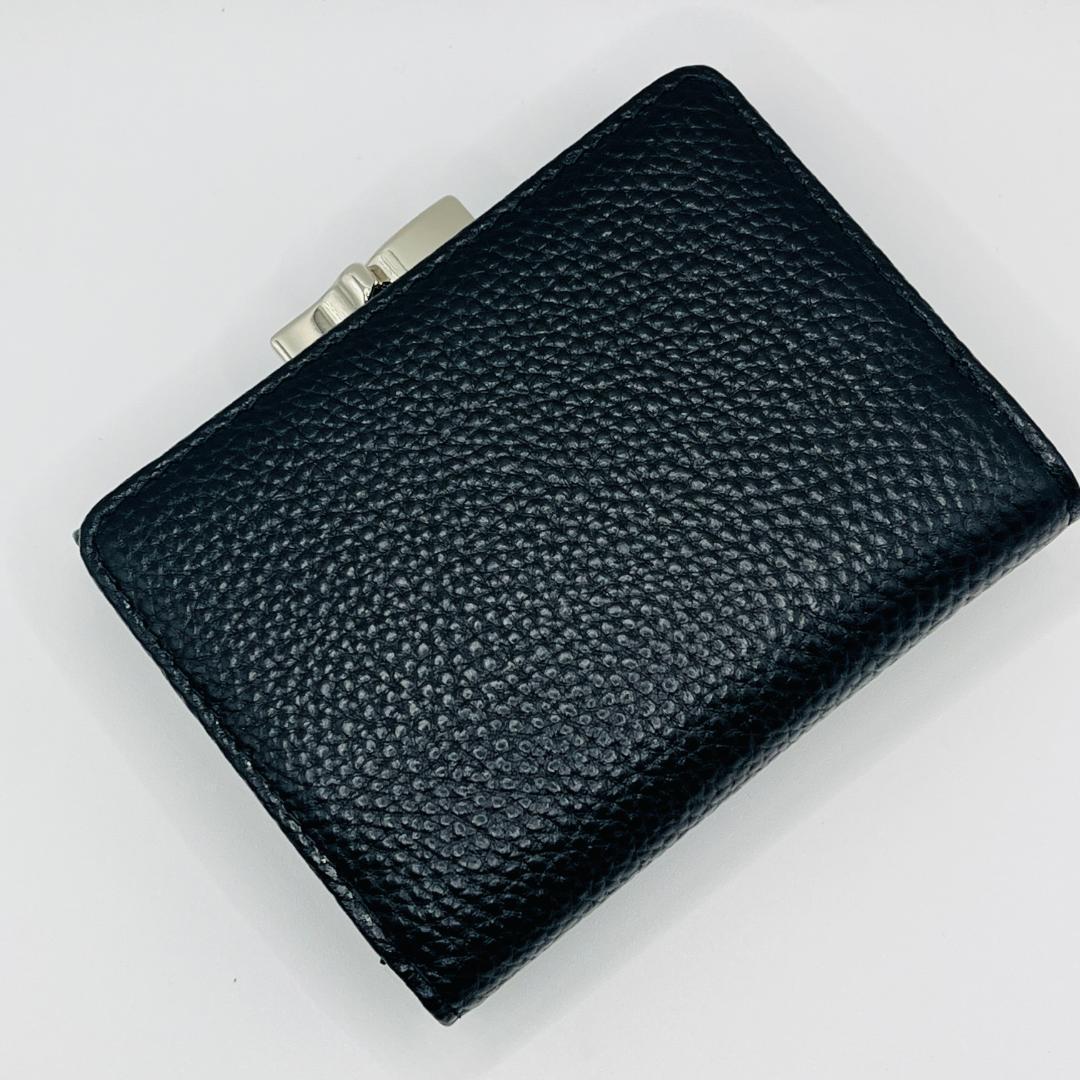 Vivienne Westwood 特価 黒がま口 定番 折財布 高級感 人気