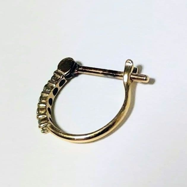 K10YG ダイヤモンドハーフエタニティフープピアス 0.1ct