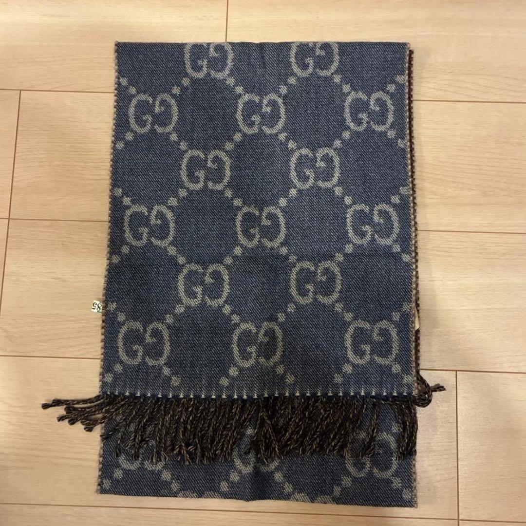 GUCCI タッセル付 GGジャカード ニット スカーフ ユニセックス