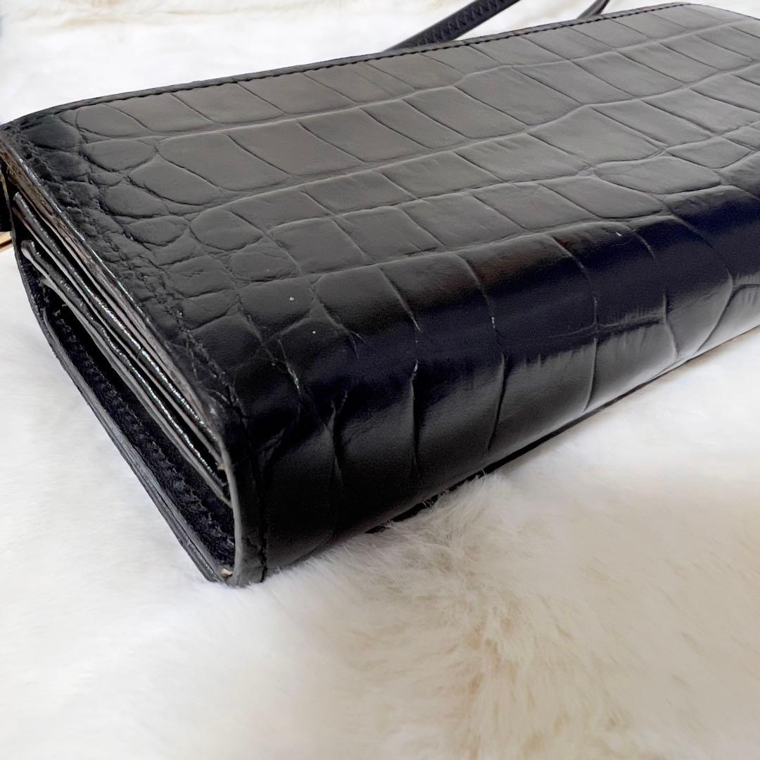 ADMJ ウォレットバッグ 長財布 2way スワロフスキー ビジュー ブラック