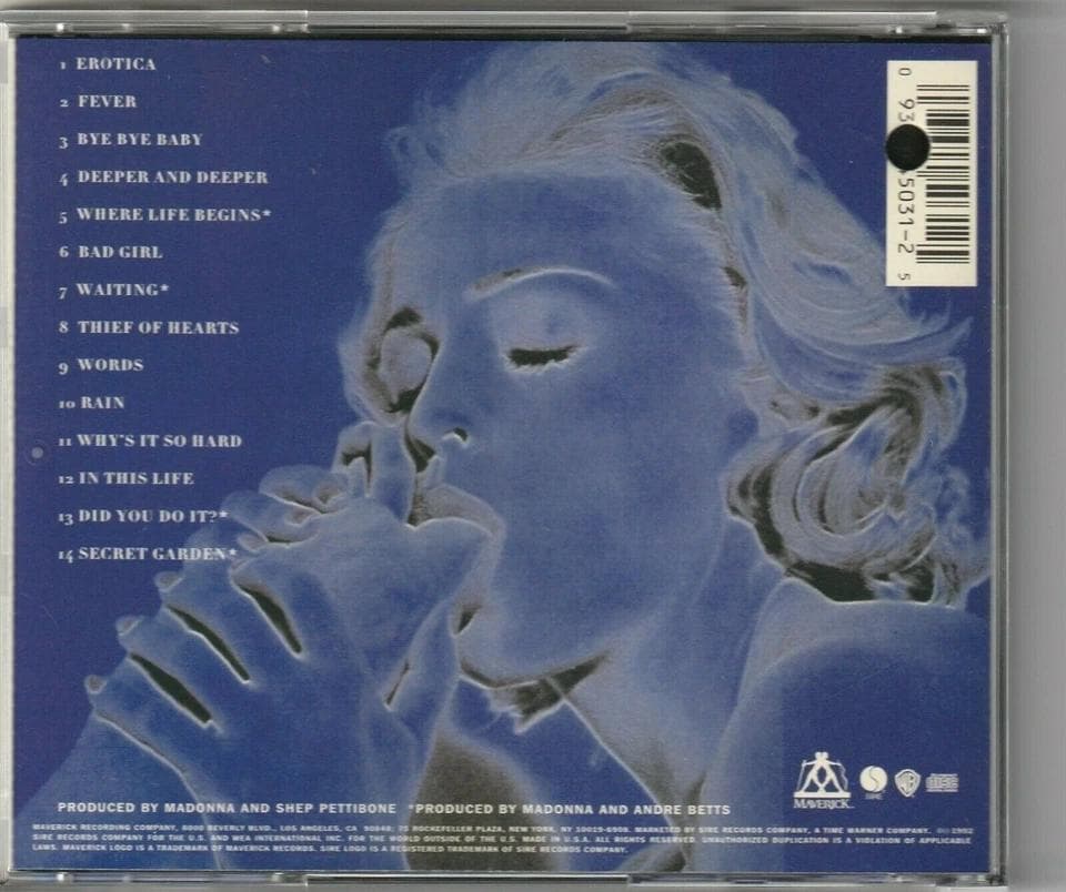 Madonna　マドンナ　Erotica　エロティカ　US盤 貴重 CD