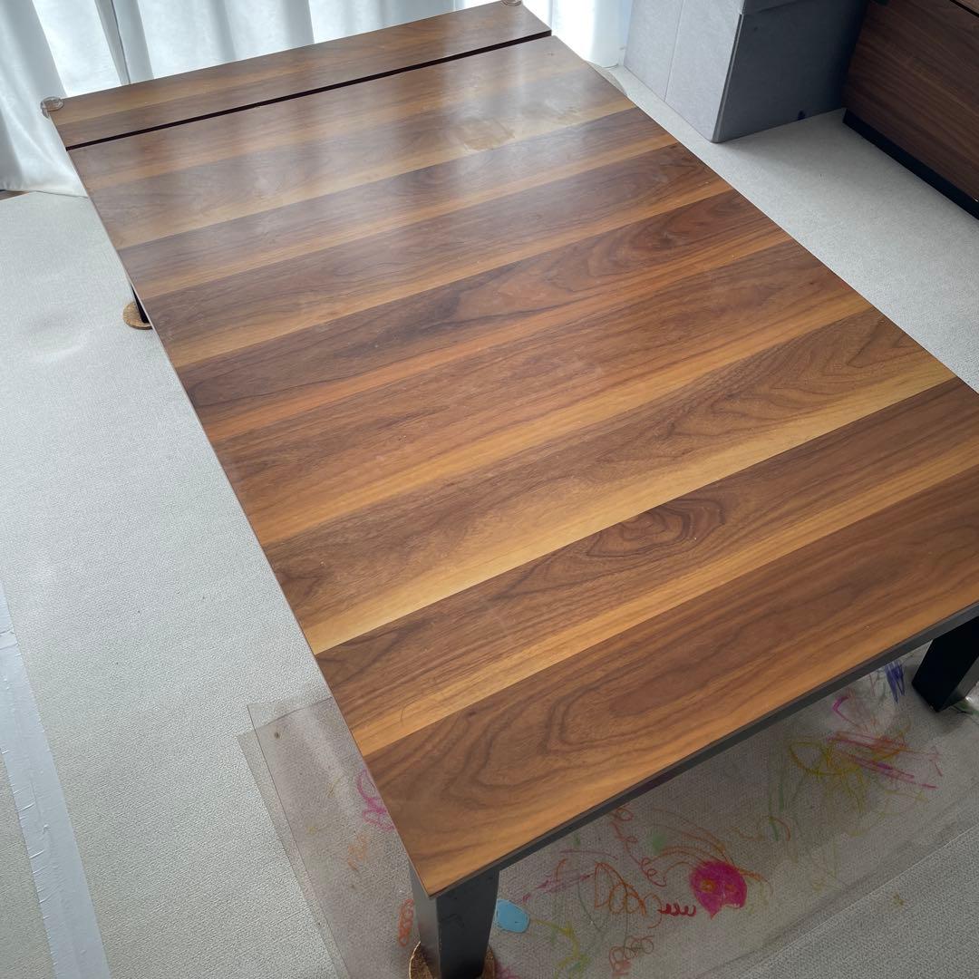 ウォールナット 120cm伸縮ローテーブル