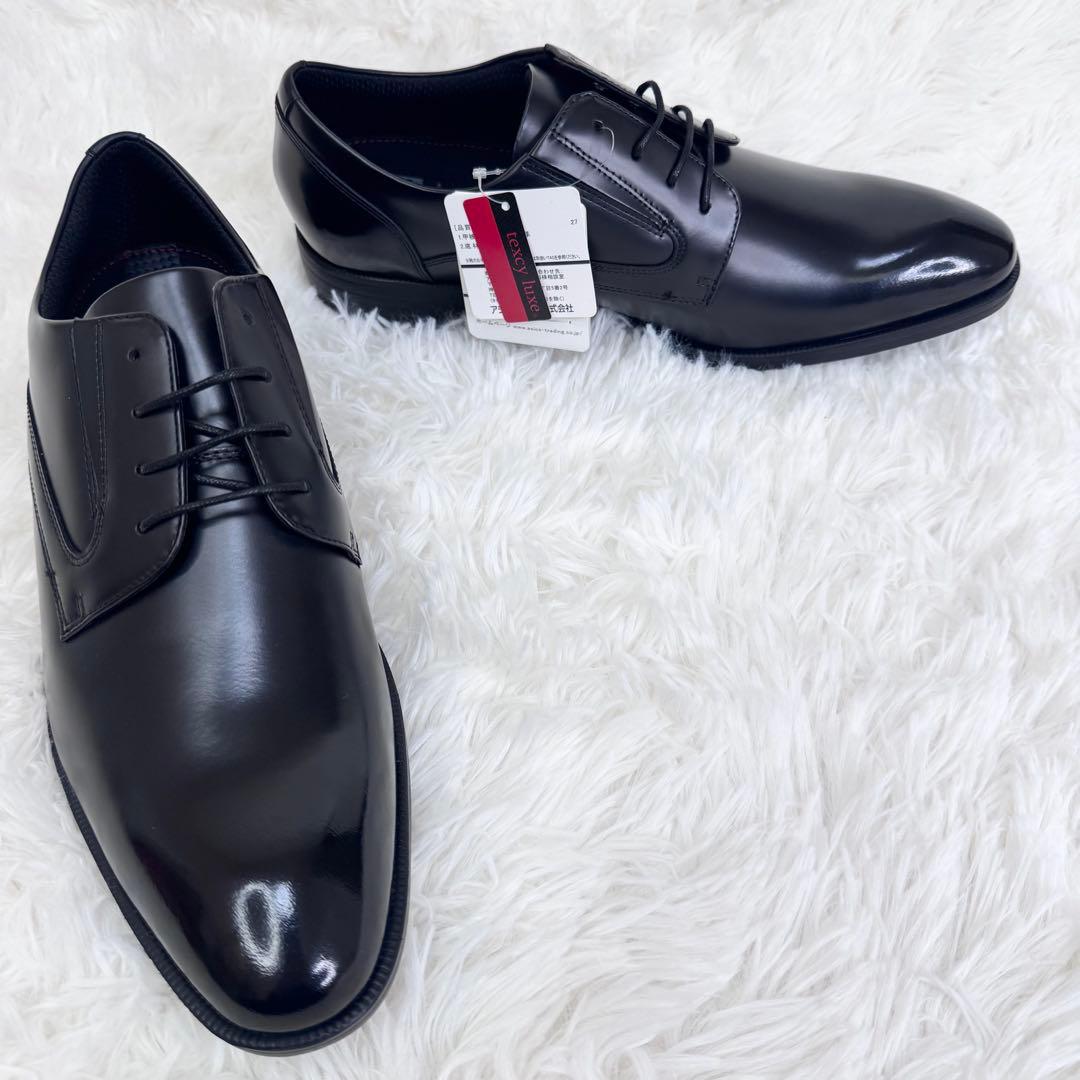 【新品タグ付】テクシーリュクス ビジネスシューズ 25.5 プレーントゥ 黒