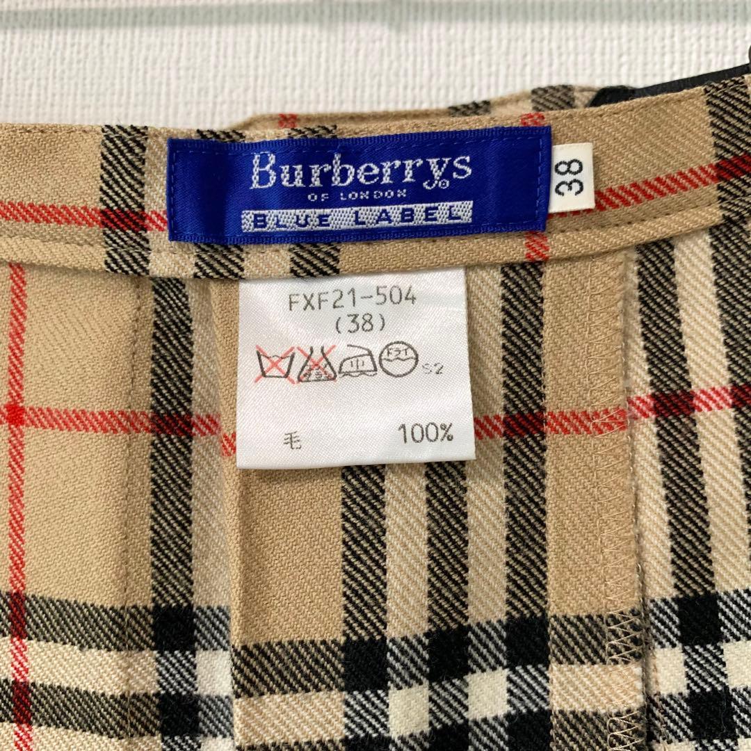 BURBERRY BLUE LABEL ノバチェック 巻きスカート 38 ウール