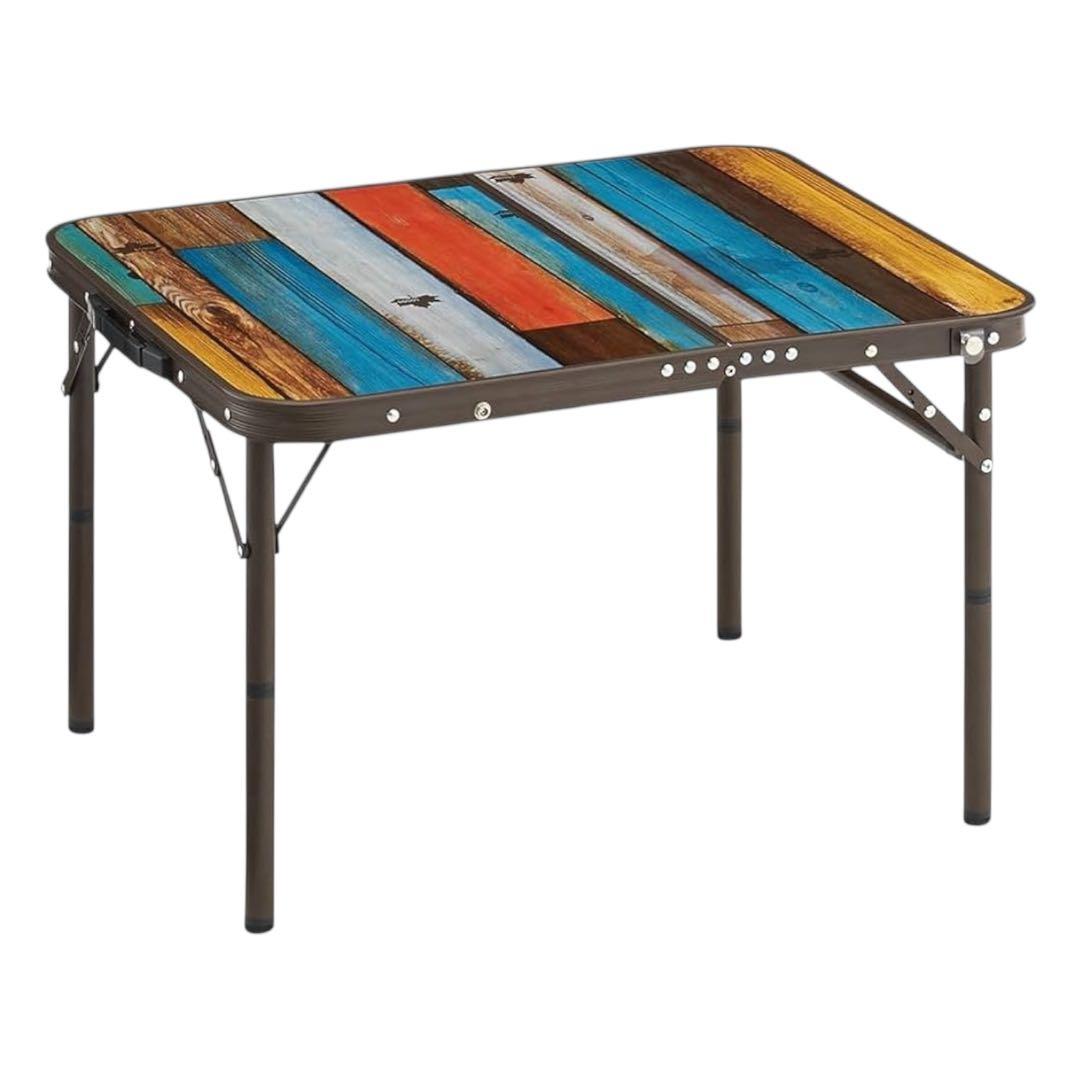 新品✨ロゴス グランベーシック丸洗いスリムサイドテーブル 7060 マルチカラー