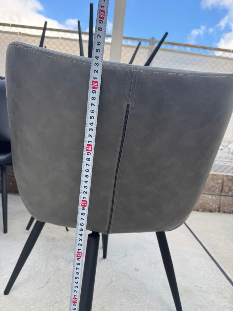 ダイニングチェアー5脚セットブラック&グレー