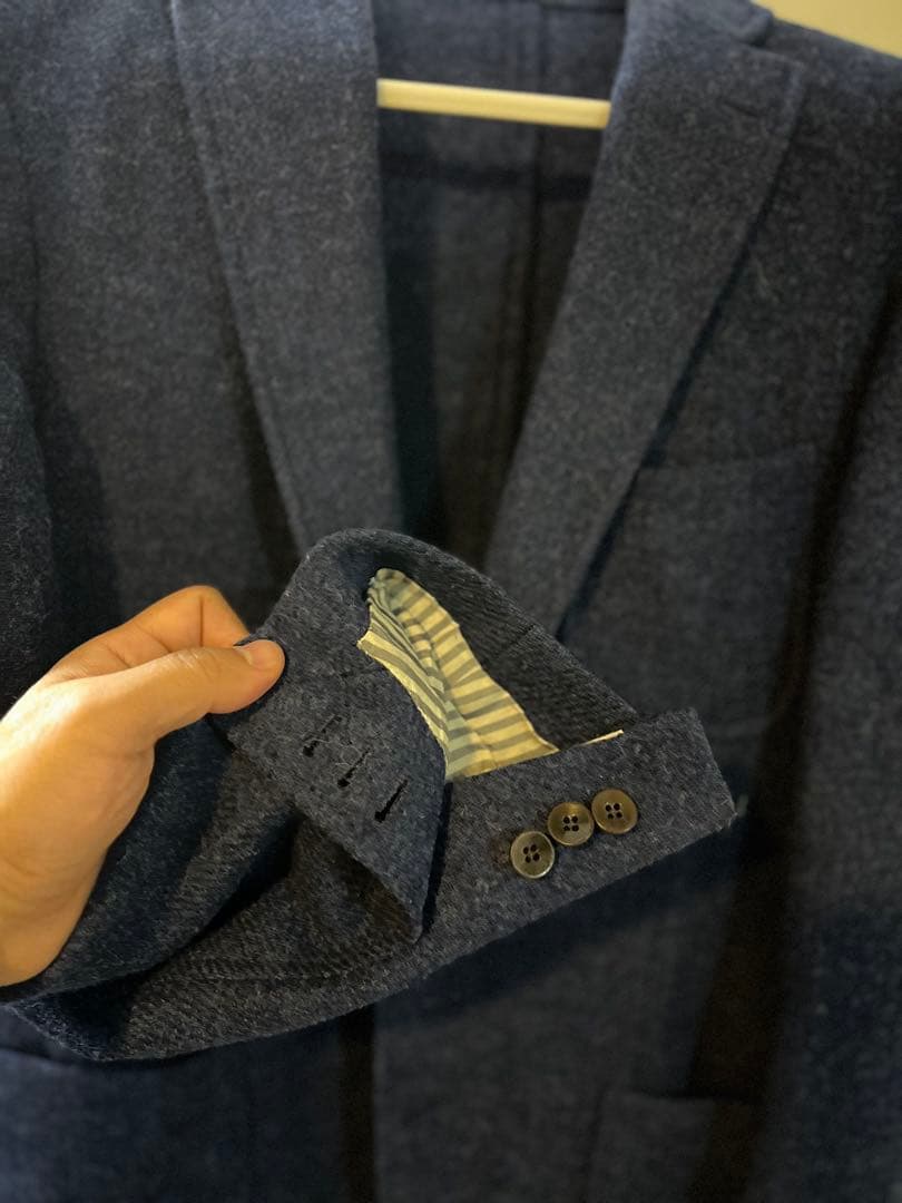 ボリオリBOGLIOLIのジャケット、46サイズ、ブルーネイビー