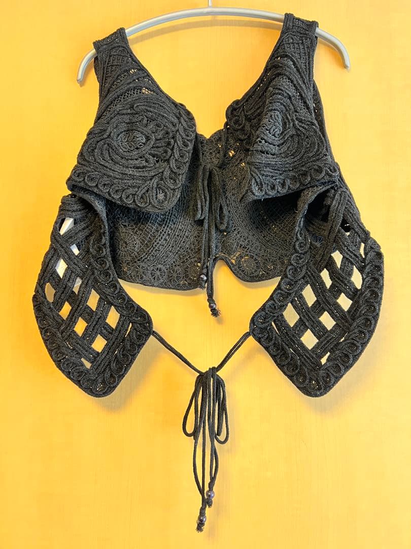 Mame Kurogouchi コード刺繍ベスト Black サイズ1