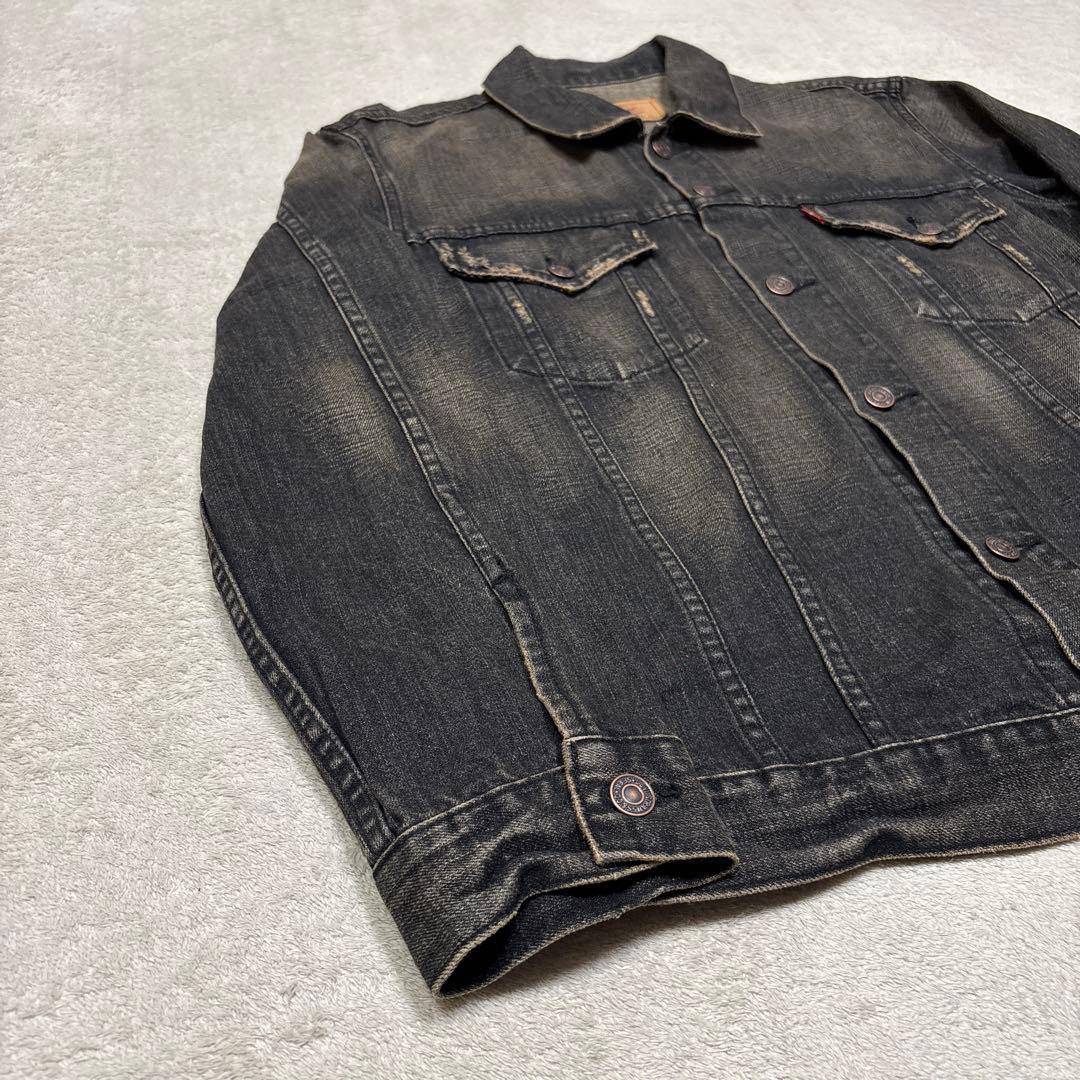 00s美品✨XL リーバイス 70599 先染めブラック デニムジャケット