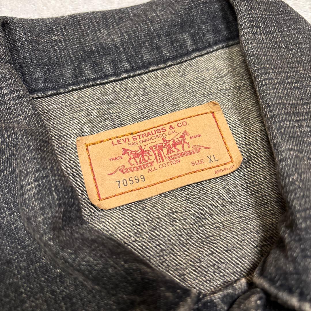 00s美品✨XL リーバイス 70599 先染めブラック デニムジャケット