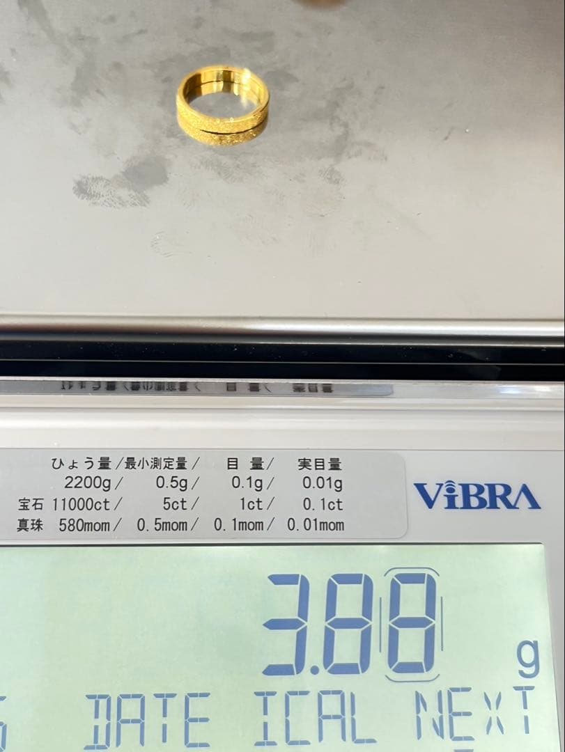 K24 純金 平打ちグロスリング 3.88g指輪 リング 刻印あり ハンドメイド