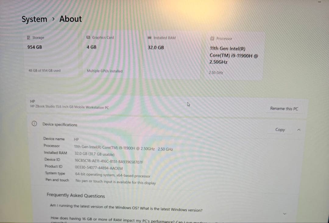 専用！HP Zbook Studio 15.6 G8 ワークステーション！