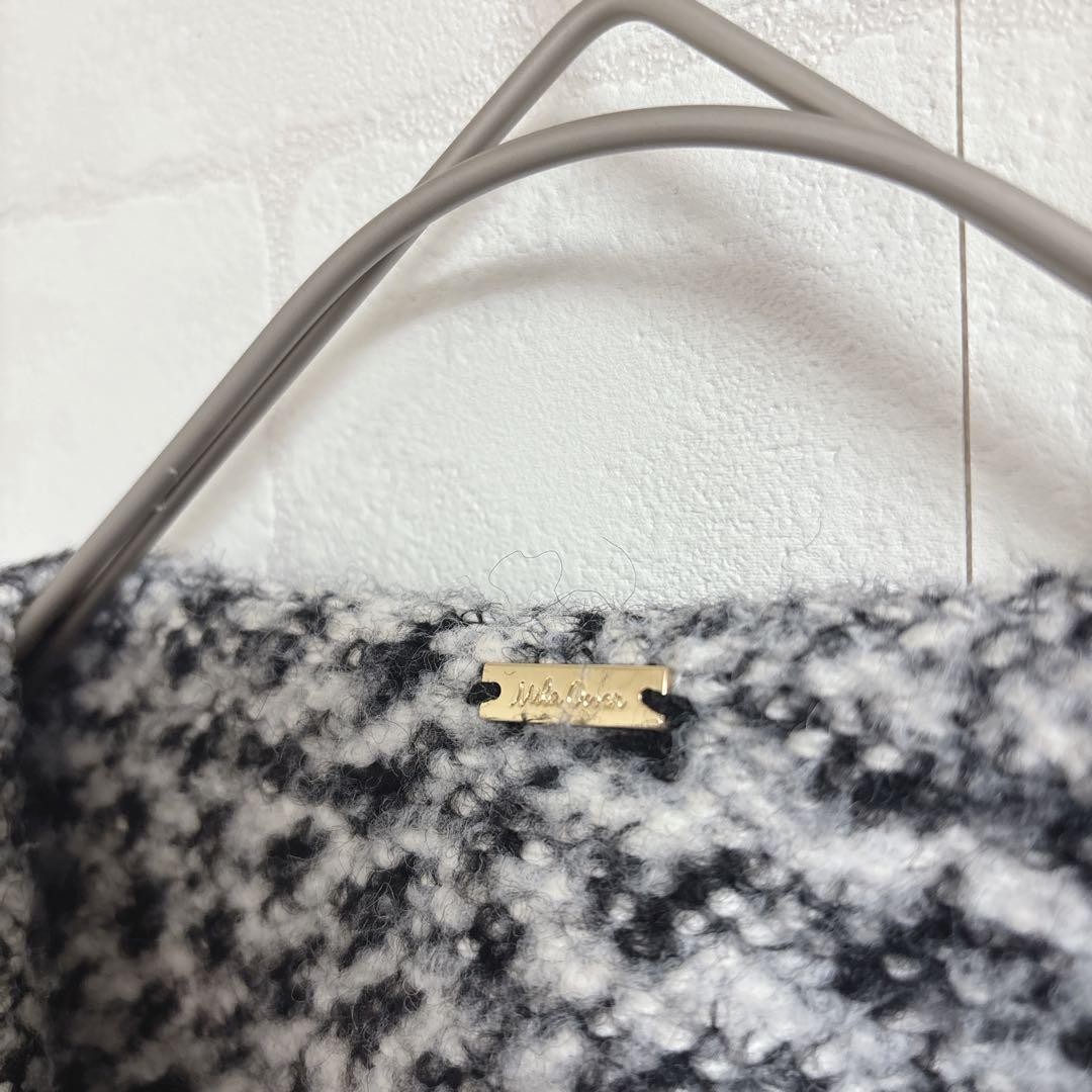 ミラオーウェン ノーカラー コクーン 金ボタン ショートコート ジャケット 上着