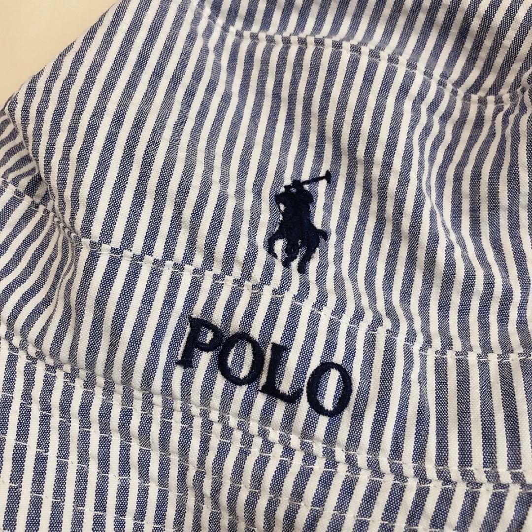 ポロラルフローレン★シアサッカー★バケット ハット★L/XL★刺繍★ストライプ