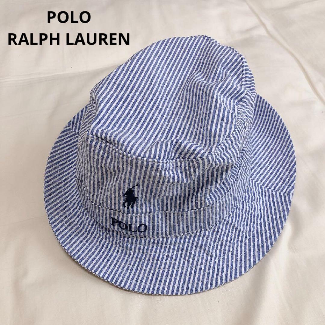 ポロラルフローレン★シアサッカー★バケット ハット★L/XL★刺繍★ストライプ