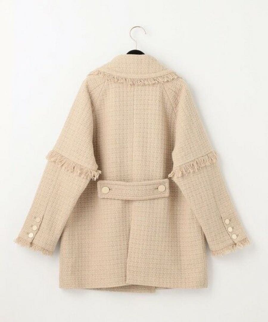 ◆ グレースコンチネンタル　ロービングフリンジコート ベージュ