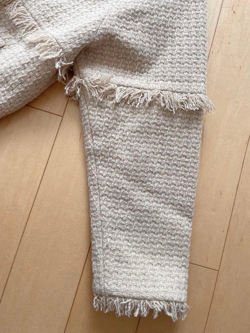 ◆ グレースコンチネンタル　ロービングフリンジコート ベージュ