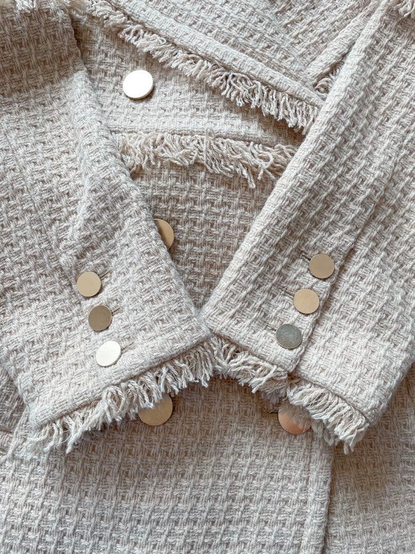 ◆ グレースコンチネンタル　ロービングフリンジコート ベージュ