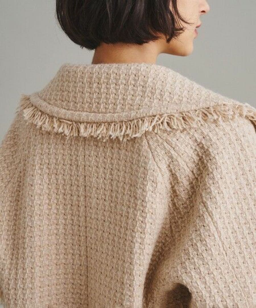 ◆ グレースコンチネンタル　ロービングフリンジコート ベージュ