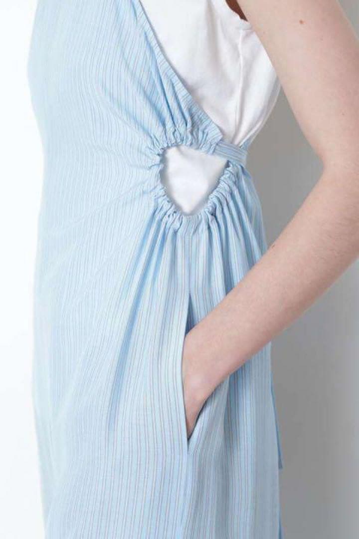 近年モデル✨　ルフィル　オールインワン　ストライプ　ブルー　新垣結衣着用