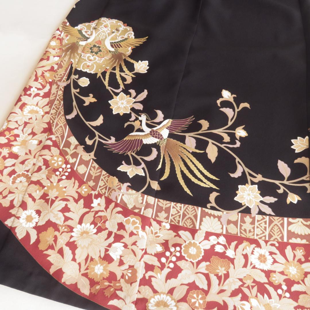 【Hosako Yanai】ワンピース＆ボレロ　黒留袖　鳳凰絵皿枝花文