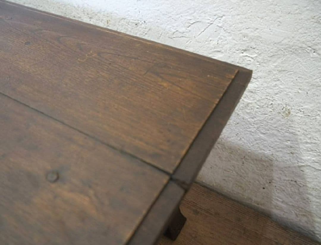 1086 アンティーク　栗の文机　ローテーブル　引き出し　収納　レトロ　大正浪漫